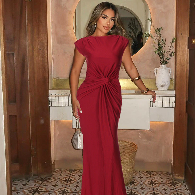 Damen Elegantes Wickelmaxikleid mit raffiniertem Drapierungselement Echo Archiv