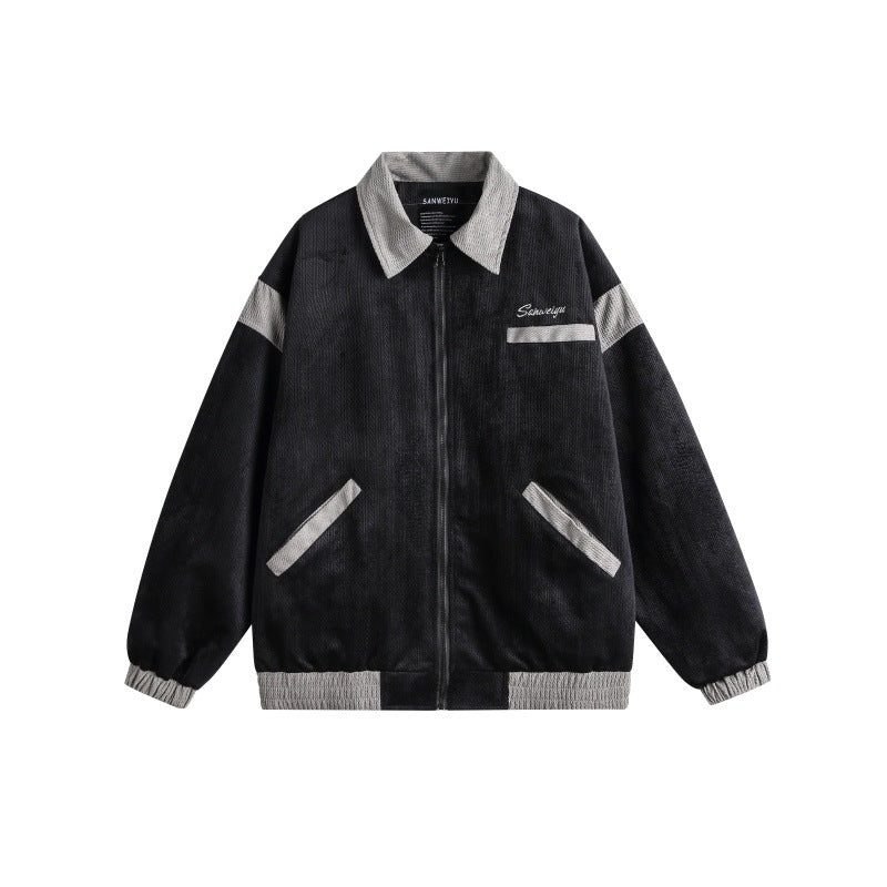 Unisex Harrington-Blousonjacke mit Strukturstoff und Kontrastbesatz Echoarchiv