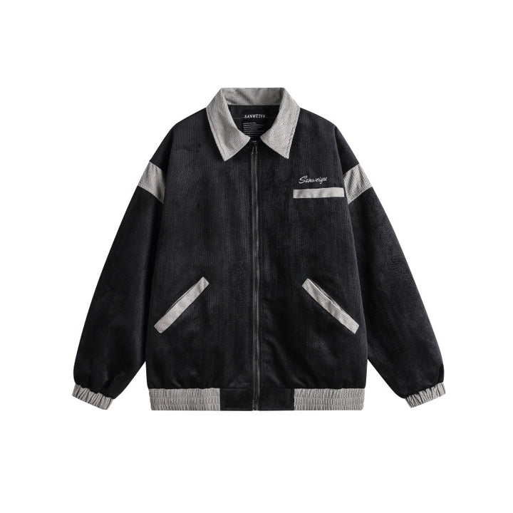 Unisex Harrington-Blousonjacke mit Strukturstoff und Kontrastbesatz Echoarchiv