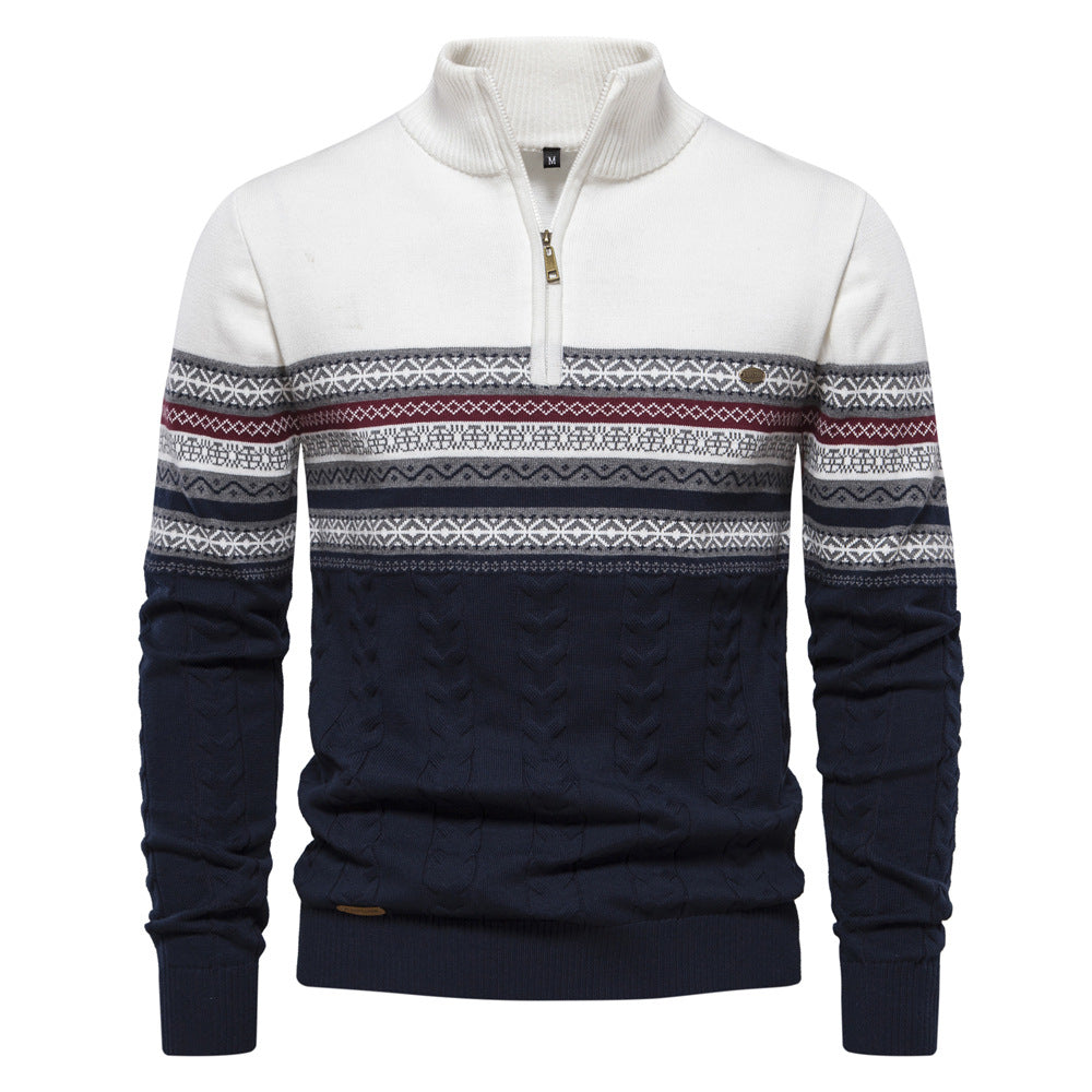 Herren Pullover mit modernem Zipper und attraktiven Farbmustern Echoarchiv
