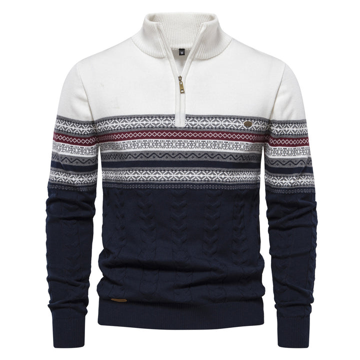 Herren Pullover mit modernem Zipper und attraktiven Farbmustern Echoarchiv