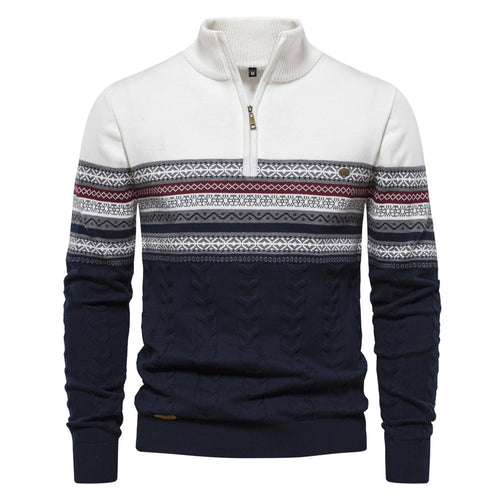 Herren Pullover mit modernem Zipper und attraktiven Farbmustern Echoarchiv
