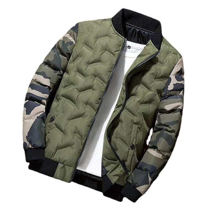Herren gesteppte Bomberjacke mit camouflage-Ärmeln – Brevano