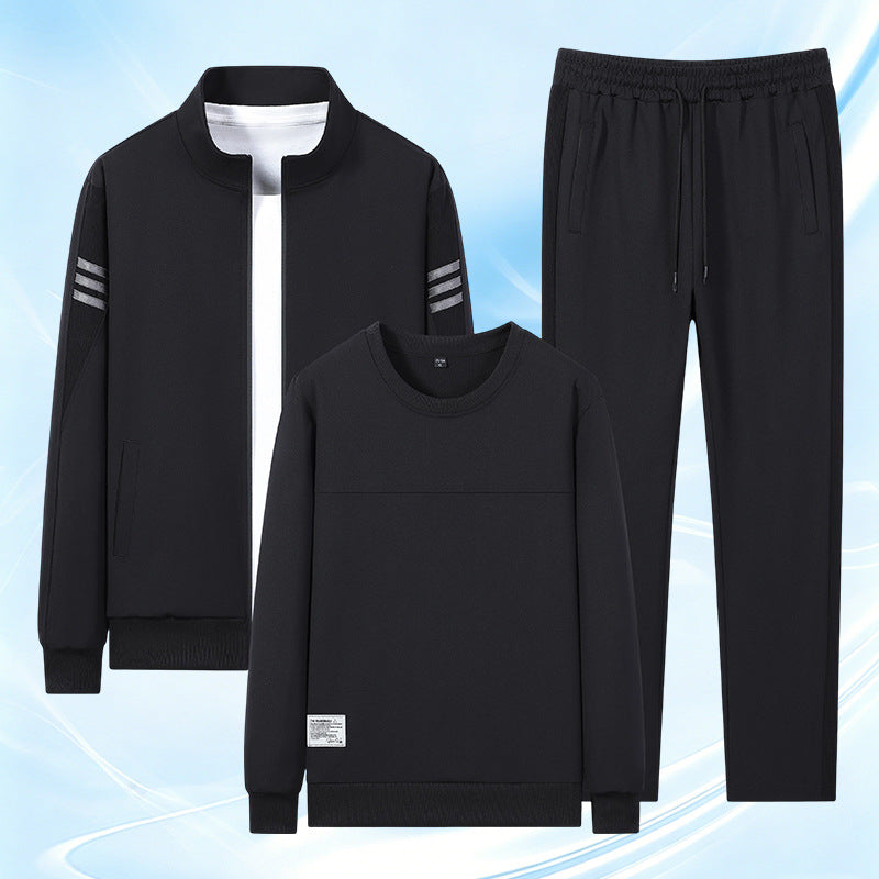 Herren Freizeit Trainingsanzug mit Reißverschluss Bomber, Rundhals Sweatshirt und elastischen Jogginghosen – Marzano