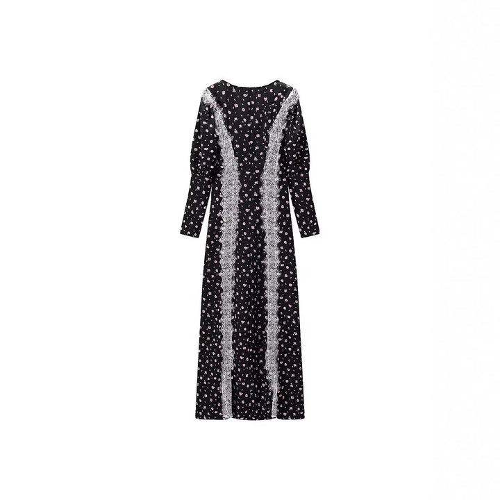 Damen Maxikleid mit Spitzenbesatz und floralem Alloverprint Echo Archiv