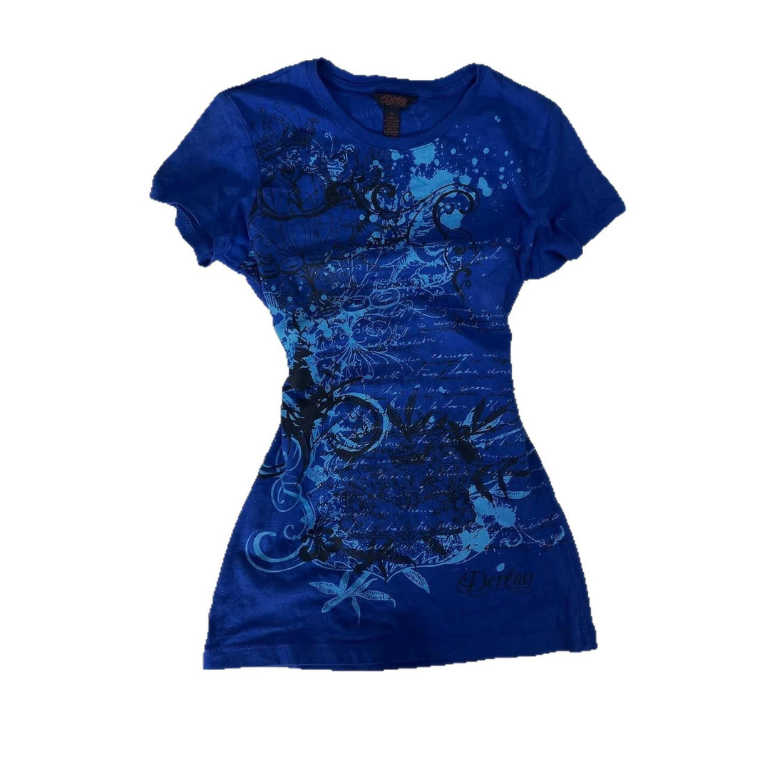 Damen Grafik-Print T-Shirt mit urbanem Kunstdesign Echo Archiv