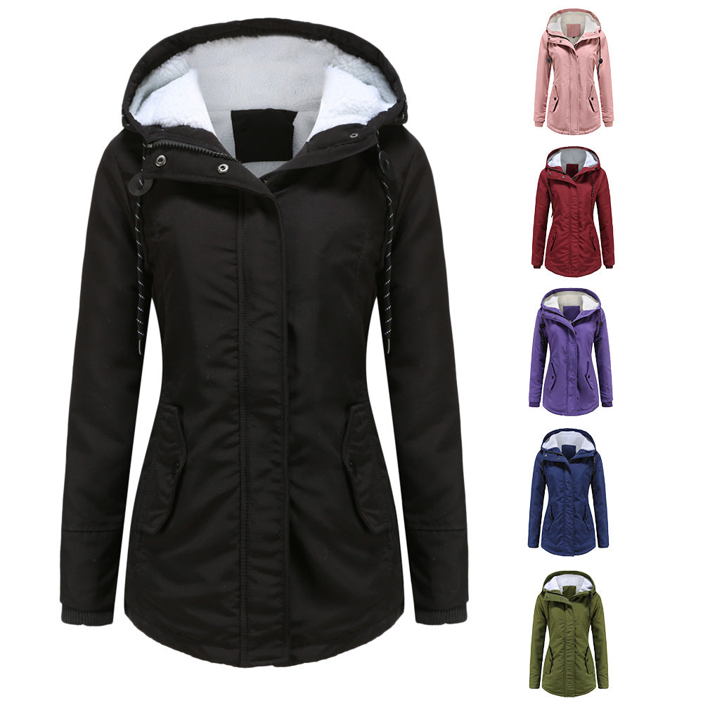 Damen nan gefütterte Winterparka mit Teddyfleece Innenfutter und Kapuze Echo Archiv