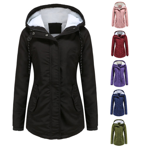 Damen nan gefütterte Winterparka mit Teddyfleece Innenfutter und Kapuze Echo Archiv