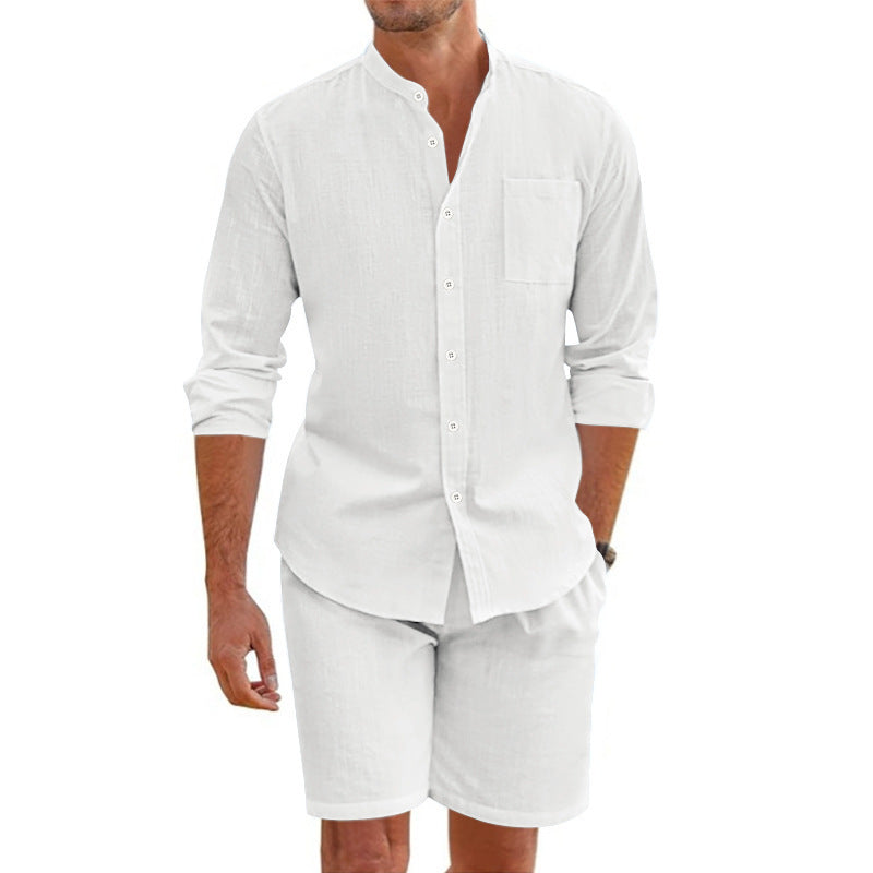 Herren lässiges Sommer-Hemd mit Shorts Set Echoarchiv