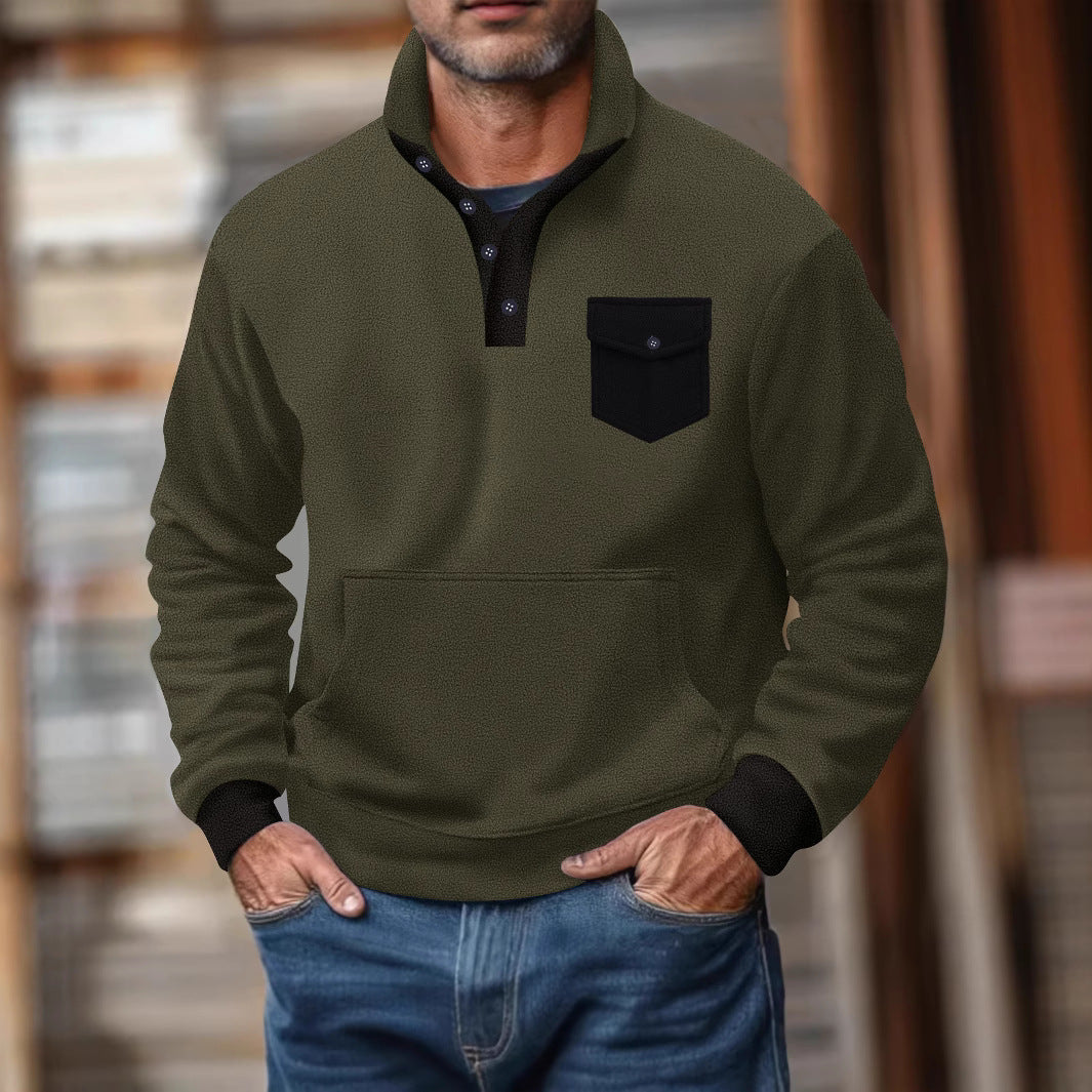 Herren Kapuzenpullover mit modernem Kragen und praktischer Tasche Echoarchiv