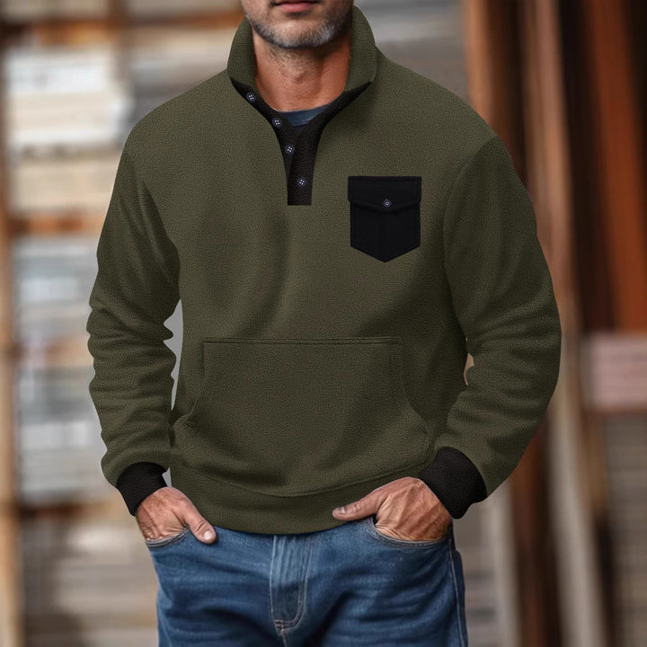 Herren Kapuzenpullover mit modernem Kragen und praktischer Tasche Echoarchiv