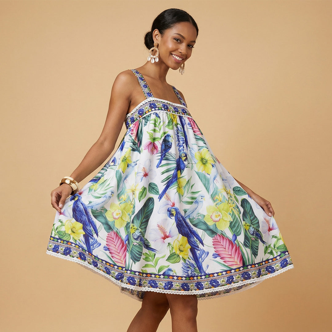 Damen luftiges Sommerkleid mit floralem Muster Echo Archiv