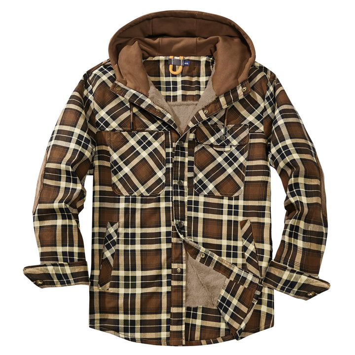 Herren Flanelljacke mit Kapuze und weichem Futter Echoarchiv