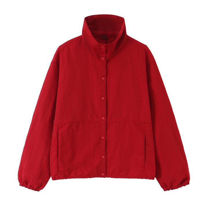 Damen Leichte wattierte Windjacke mit Stehkragen und Polka‑Dot‑Print Echo Archiv