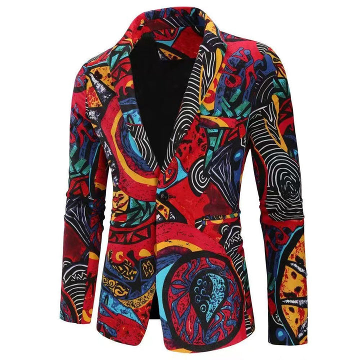 Herren modische Blazer mit buntem grafischem Design Echoarchiv
