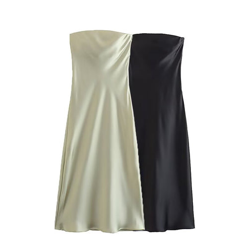 Damen langes Abendkleid im eleganten Satin-Look mit trägerlosem Design Echo Archiv
