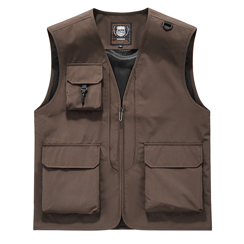 Herren Sichtbare Multifunktionale Utility-Weste mit Mesh‑Futter, Mehrfachtaschen und D‑Ring Echoarchiv