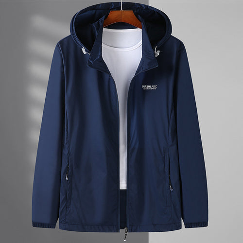 Herren Leichte wasserabweisende Kapuzen-Outdoorjacke mit durchgehendem Reißverschluss und atmungsaktivem Innenfutter Echoarchiv