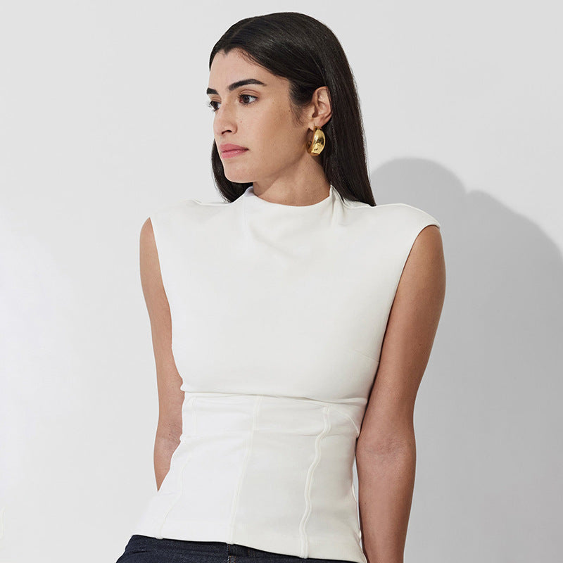 Damen Figurumspielendes Top mit elegantem High-Neck und schmalem Schnitt Echo Archiv