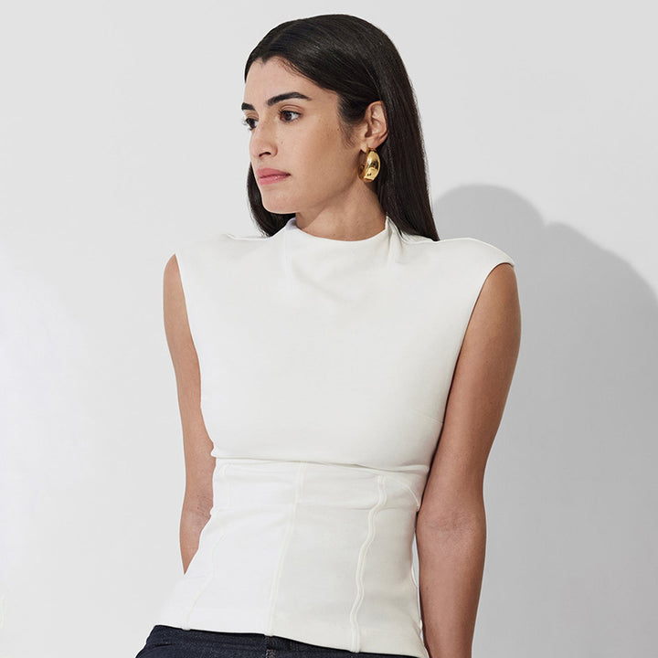 Damen Figurumspielendes Top mit elegantem High-Neck und schmalem Schnitt Echo Archiv