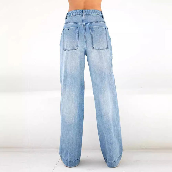 Damen weite Jeans mit hohem Bund und lässigem Schnitt Echo Archiv