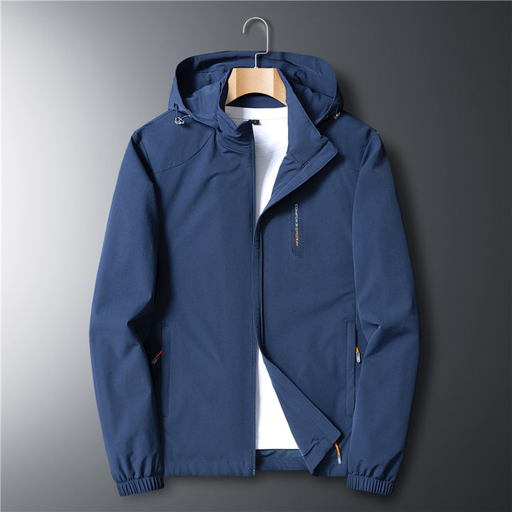 Herren leichte Softshell-Kapuzenjacke mit winddichter Membran und Reißverschlusstaschen Echoarchiv