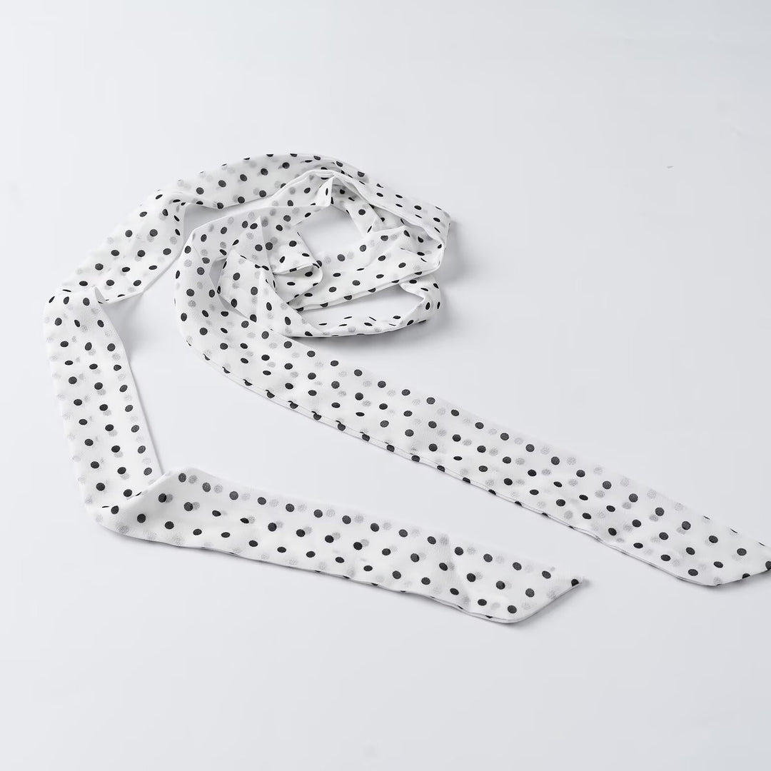 Damen Wickelbluse mit Bindeschal, V-Ausschnitt und Polka-Dot-Optik Echoarchiv