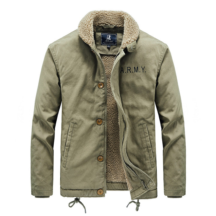 Herren nan gefütterte Fieldjacke mit Teddyfutter, verdeckter Zweiwege-Reißverschluss und Kordelzug Saum Echo Archiv