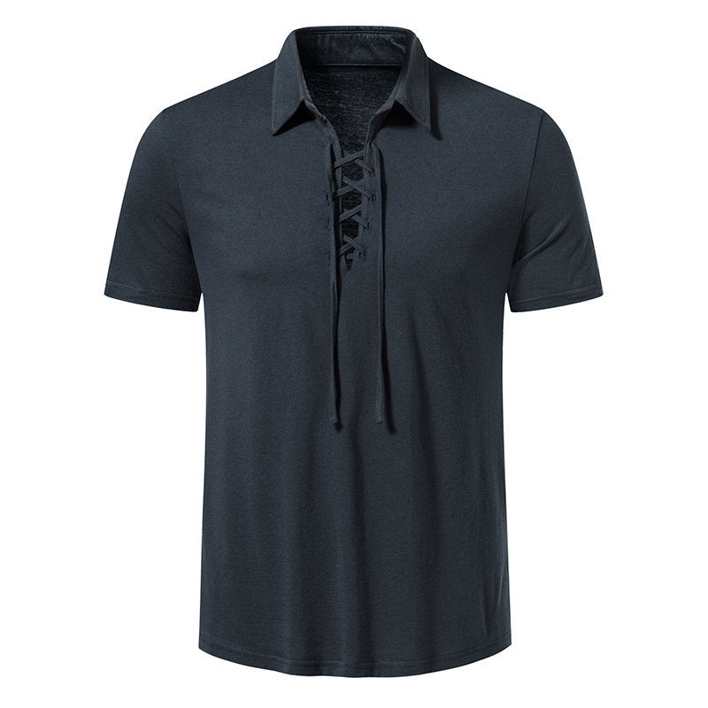 Herren Poloshirt mit modernem Schnürdesign und hochwertiger Baumwollqualität Echoarchiv
