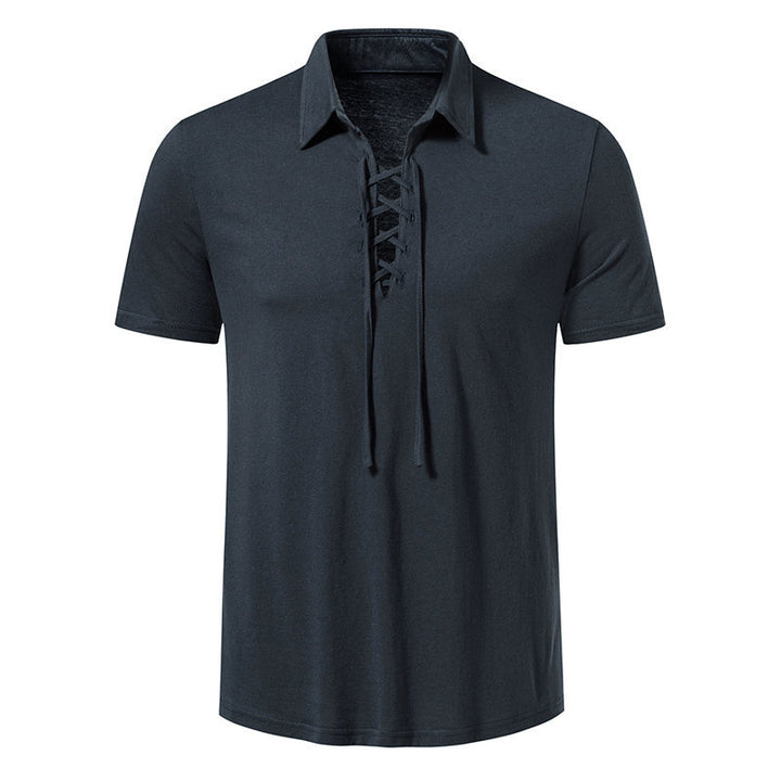 Herren Poloshirt mit modernem Schnürdesign und hochwertiger Baumwollqualität Echoarchiv