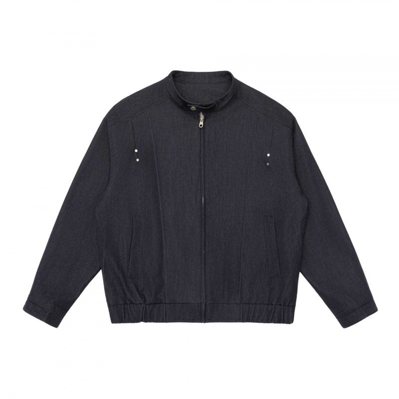 Unisex Kurzblouson im Overshirt‑Stil mit Stehkragen, Reißverschluss und elastischem Saum Echo Archiv