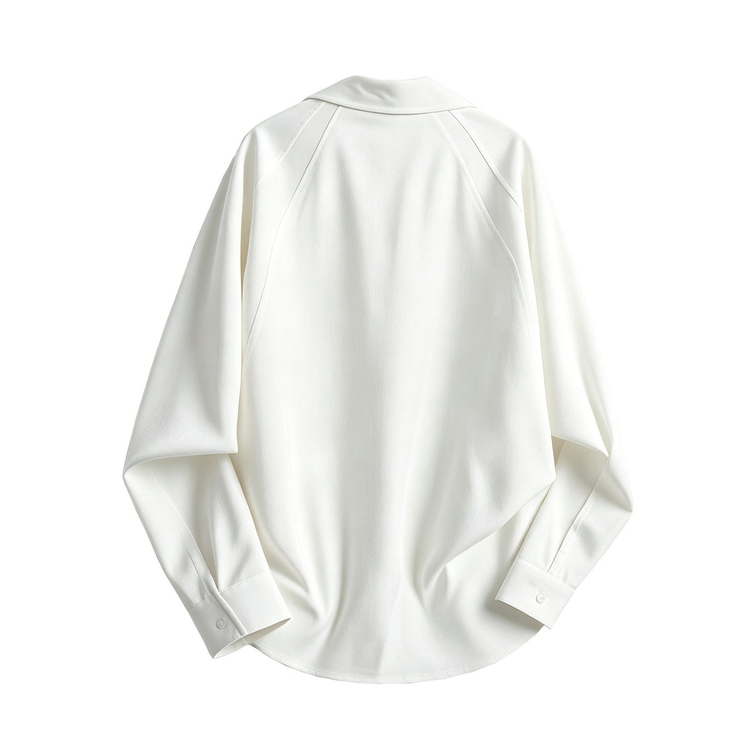 Damen Oversize-Blusenshirt aus fließendem Stretch mit Hemdkragen Echoarchiv