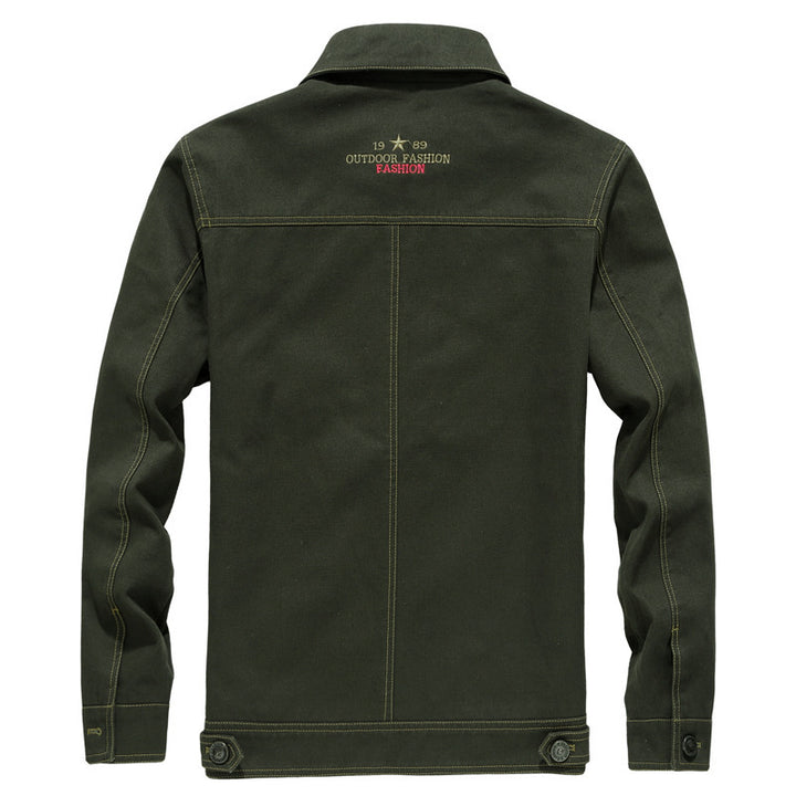 Herren Robust verarbeitete Canvas-Workerjacke mit Brustklappen, Innensaumfutter und Badge-Details Echo Archiv