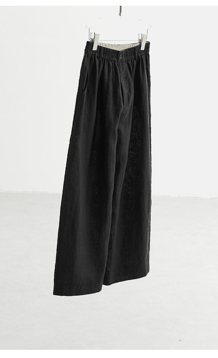Damen Weit geschnittene Leinenhose Echoarchiv