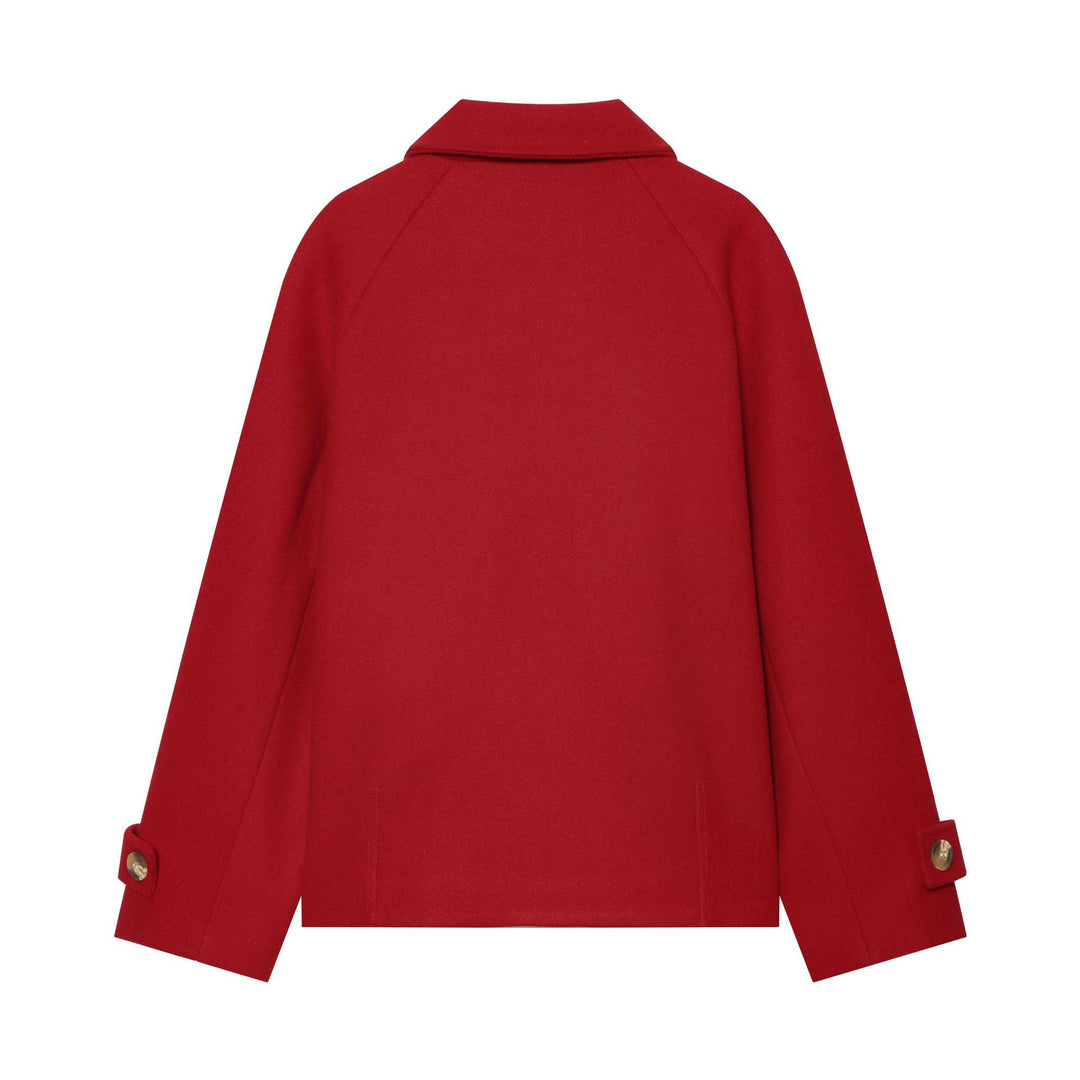 Damen Kurzmantel im Cape‑Style aus Wollmix mit Raglanärmeln und aufgesetzten Taschen Echo Archiv