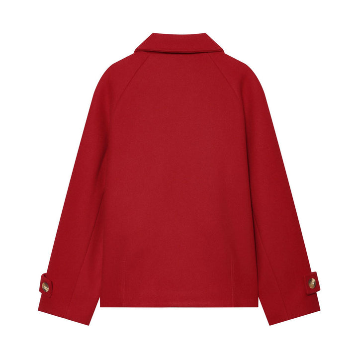 Damen Kurzmantel im Cape‑Style aus Wollmix mit Raglanärmeln und aufgesetzten Taschen Echo Archiv