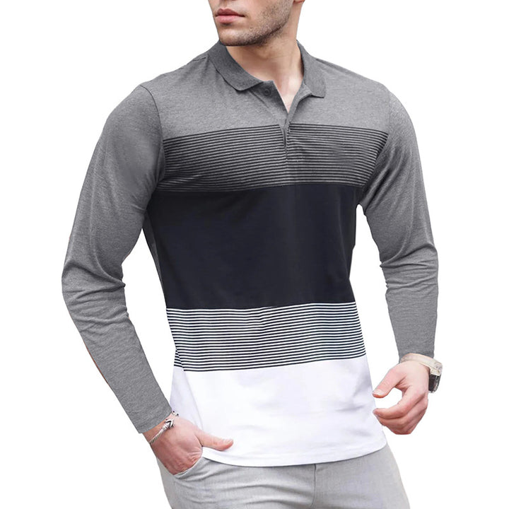 Herren Poloshirt mit stilvollem Farbblock-Design und atmungsaktiven Eigenschaften Echoarchiv
