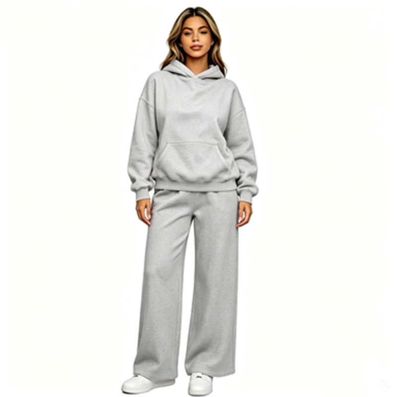 Damen Lässiger Kapuzenpullover mit weiten Hosen Echoarchiv