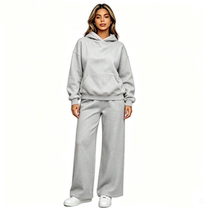 Damen Lässiger Kapuzenpullover mit weiten Hosen Echoarchiv