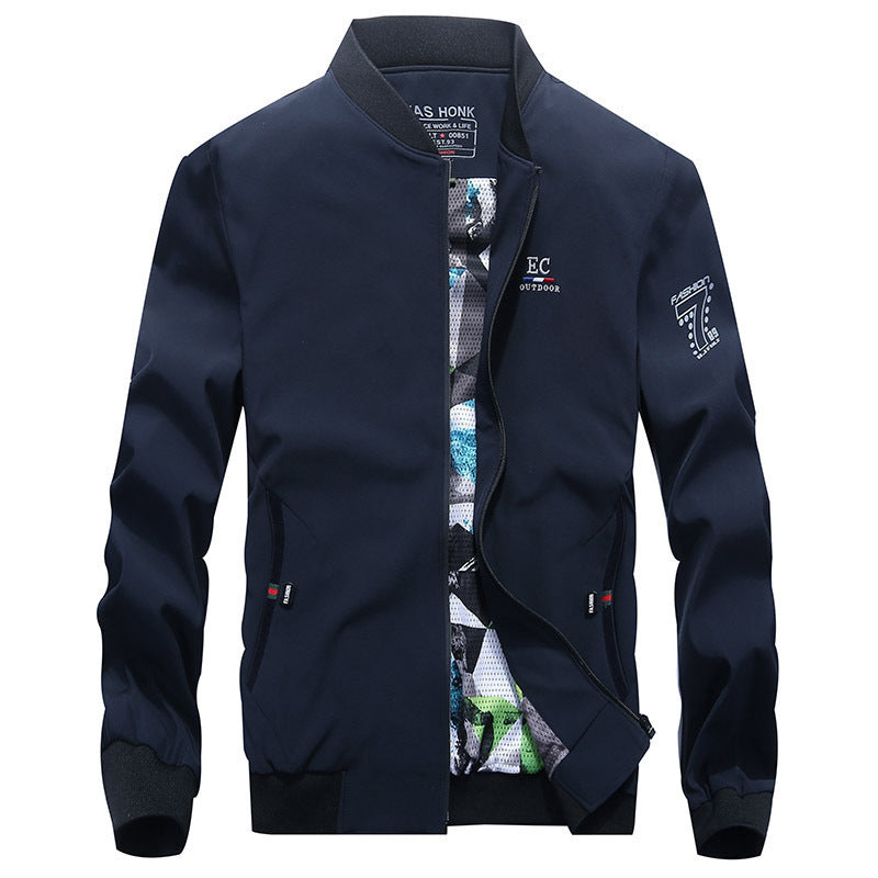 Herren leichte wasserabweisende Bomberjacke mit Camouflage‑Mesh‑Innenfutter und geripptem Kragen – Brevano