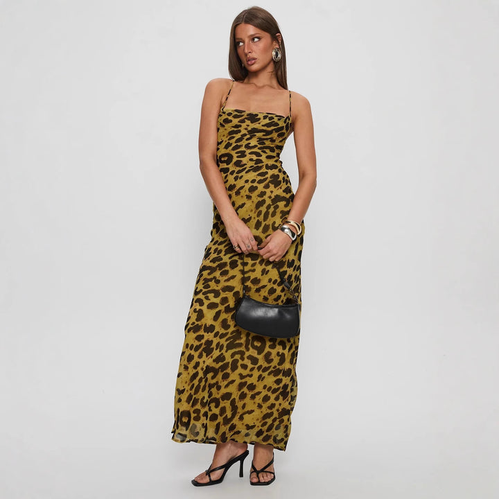 Damen Elegantes Abendkleid mit floralem Spitzenmuster und Spaghettiträgern Echo Archiv