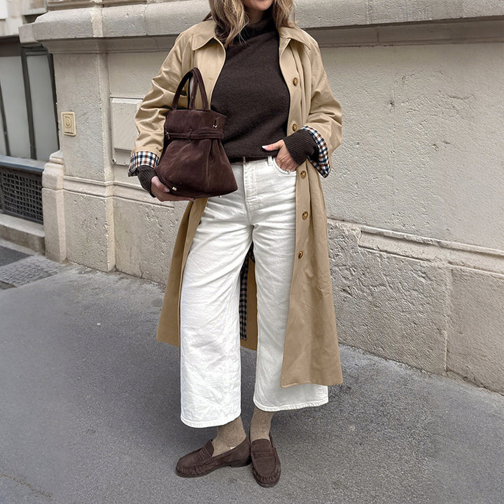 Damen Klassischer Trenchcoat mit kariertem Innenfutter Echo Archiv