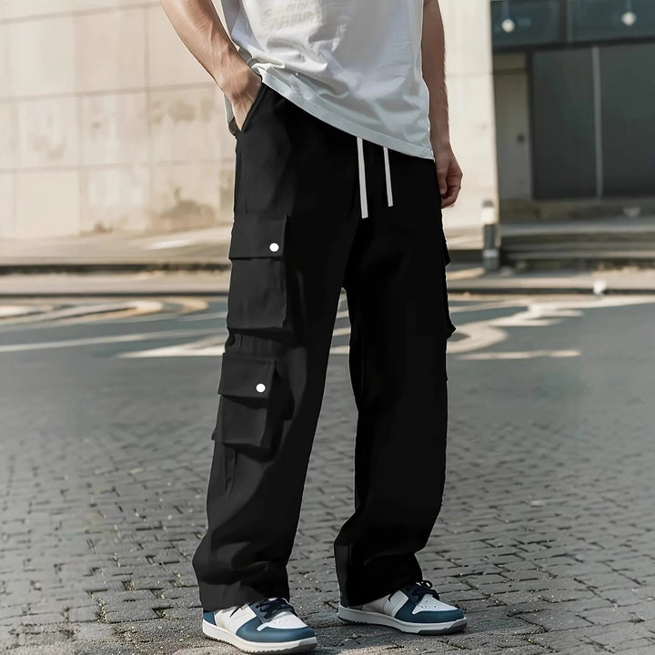 Herren Locker sitzende Cargo-Hose mit mehreren Klapp- und Utility-Taschen & Kordelzugbund Echo Archiv