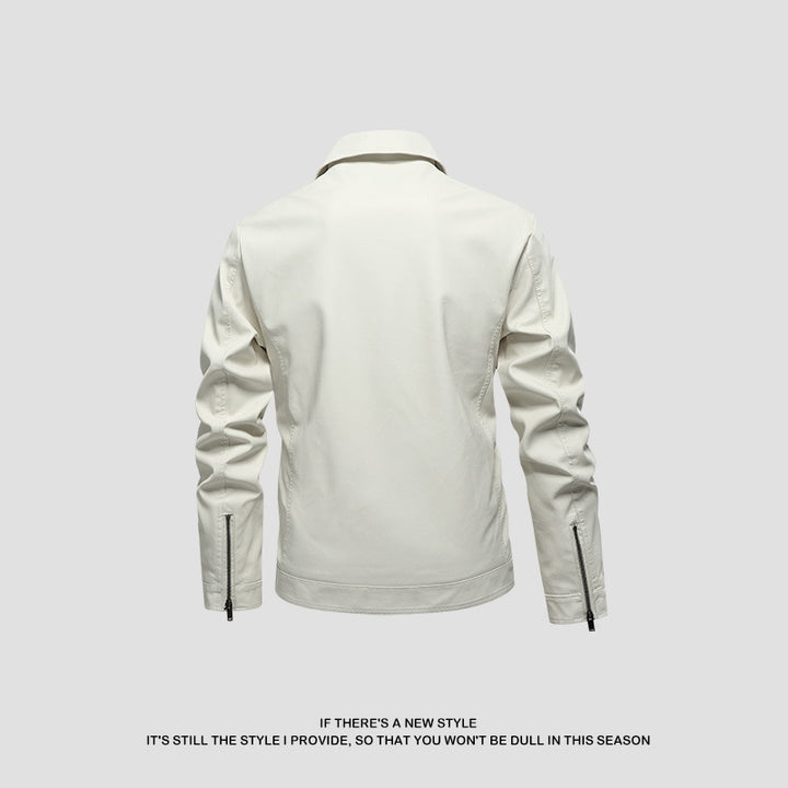 Herren modische Kunstlederjacke mit klassischer Schnittführung und praktischen Taschen Echoarchiv