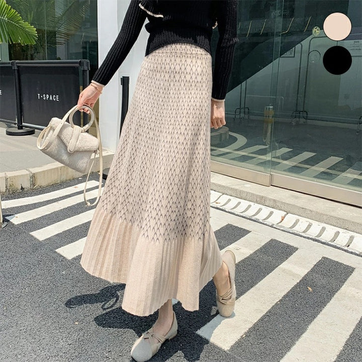 Damen Eleganter und lässiger Midirock mit strukturiertem Design Echo Archiv