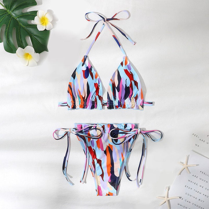 Damen Triangel-Bikini mit verstellbaren Trägern und Rüschendesign Echo Archiv