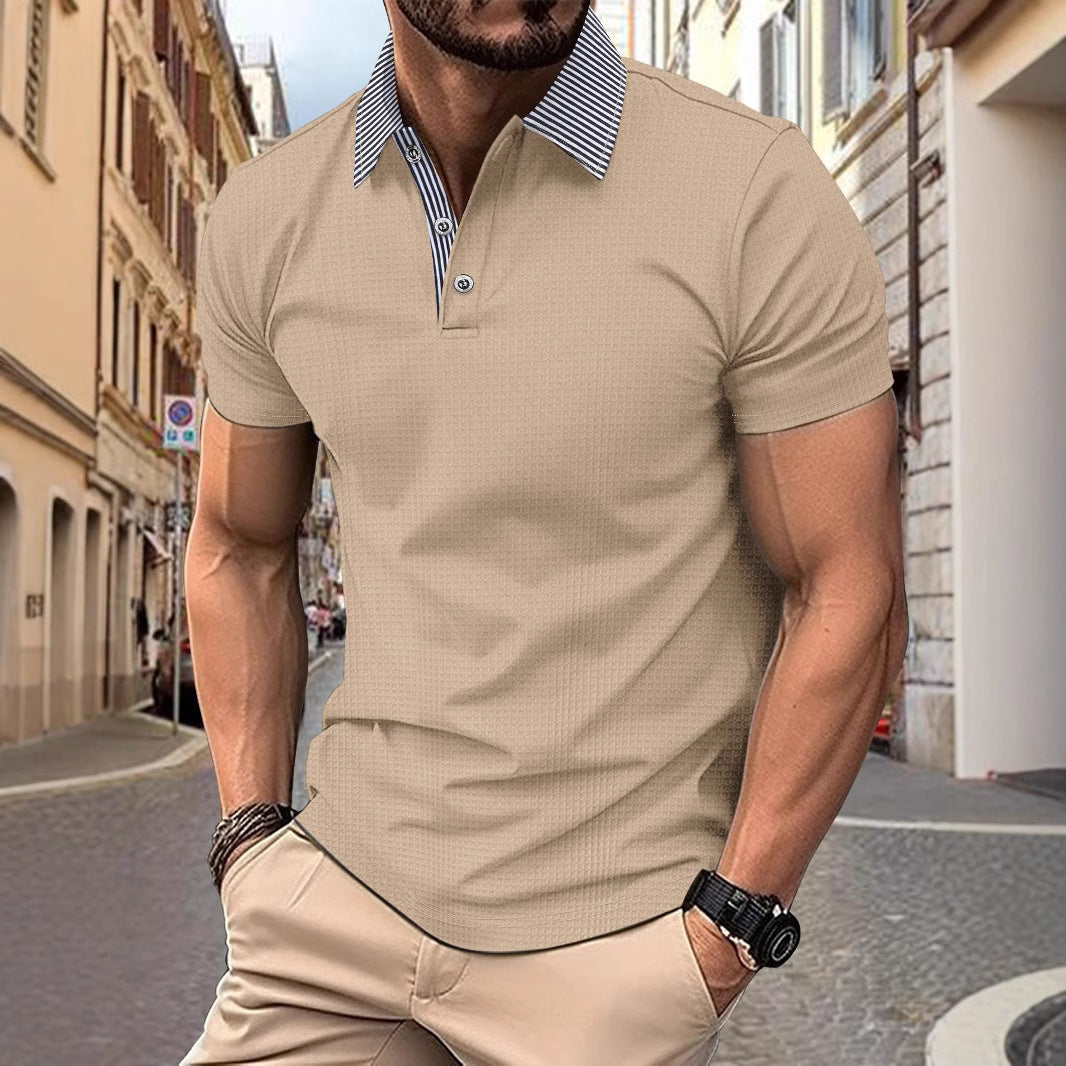 Herren Poloshirt mit modernem Kragen und strukturierter Oberfläche Echoarchiv