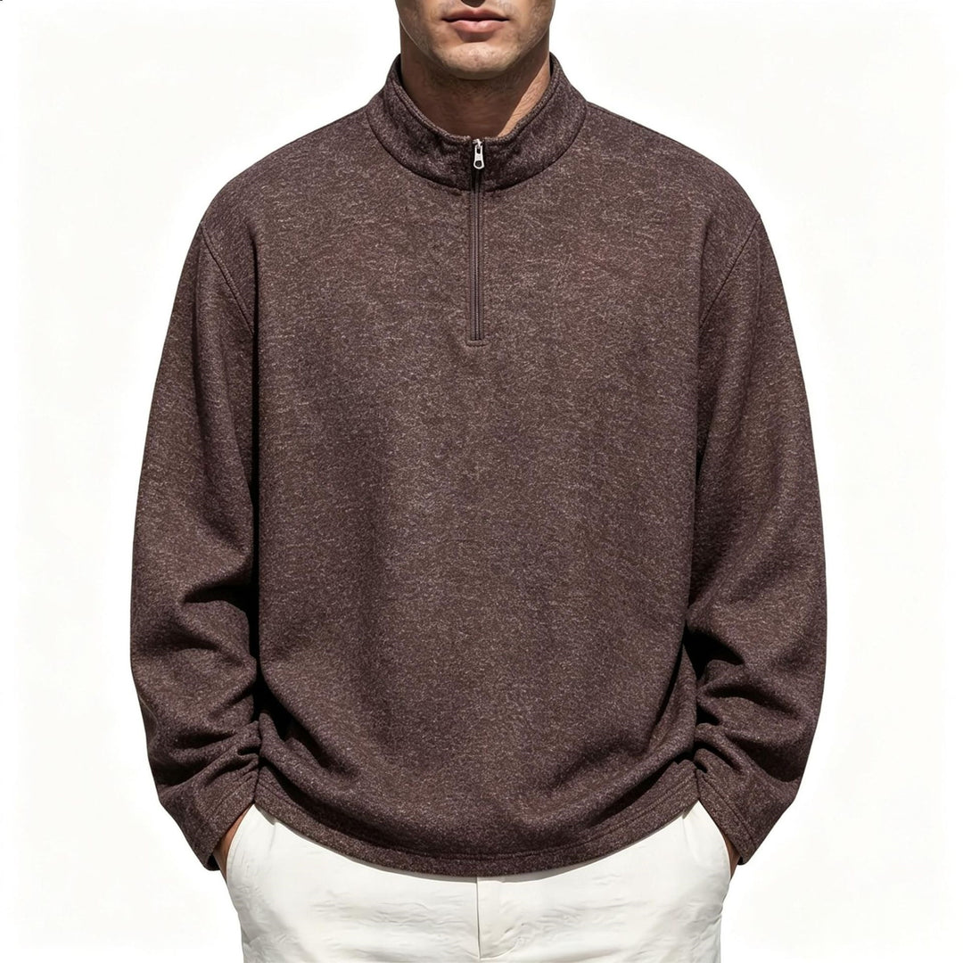 Herren Halbzip-Sweatshirt mit Stehkragen und melierter Struktur Echo Archiv