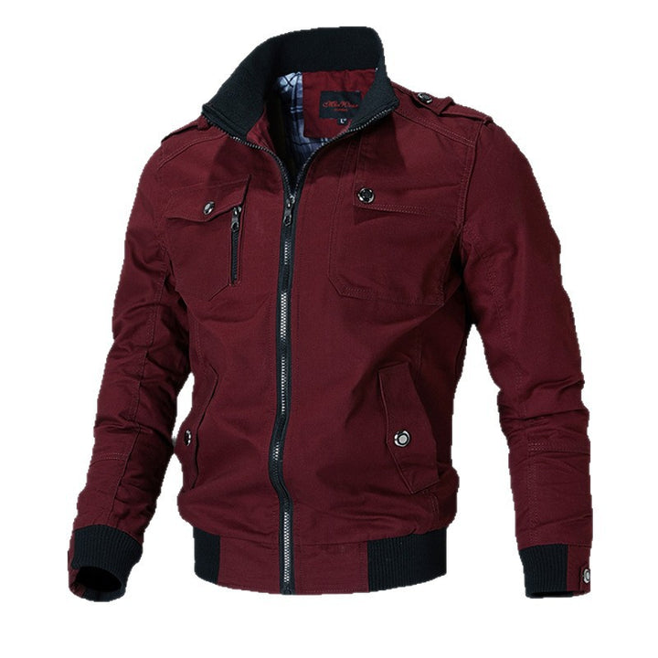 Herren Leichte Canvas-Fieldjacke mit Reißverschluss und Schulterklappen Echoarchiv