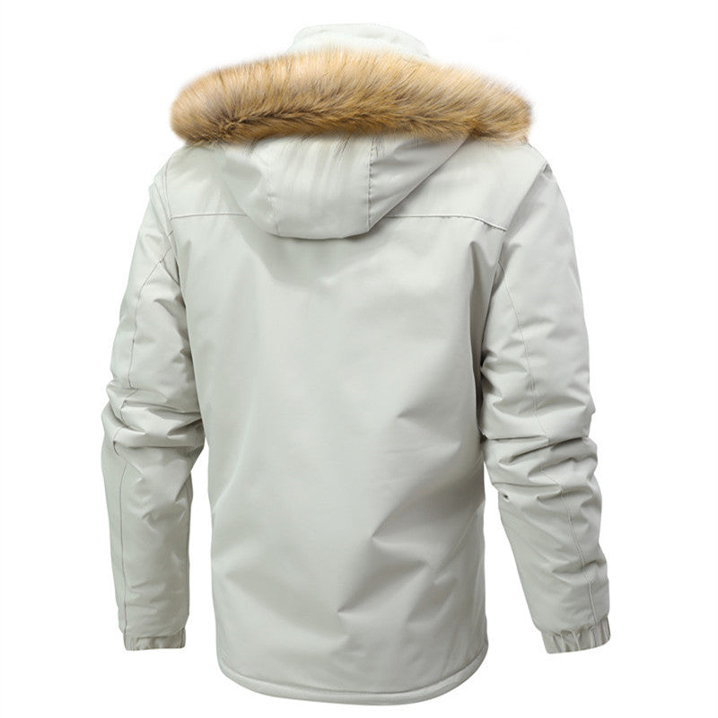 Herren Thermoisolierter Winterparka mit Teddyfutter, abnehmbarer Kunstpelzkapuze und Multifach-Taschen Echoarchiv